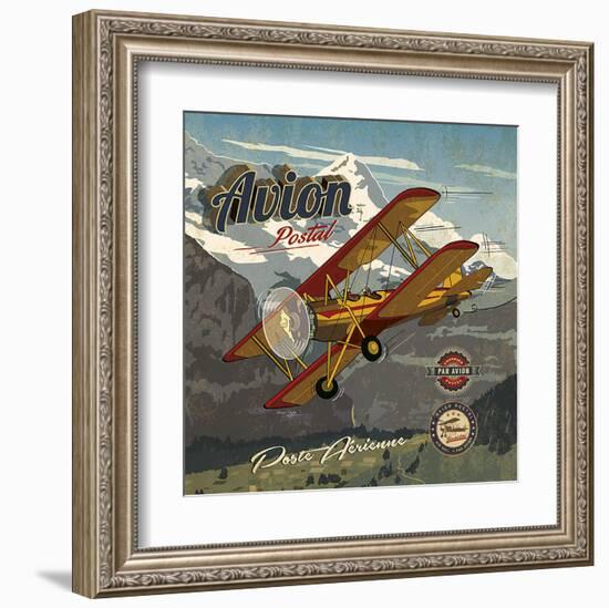 Avion postal-Bruno Pozzo-Framed Art Print