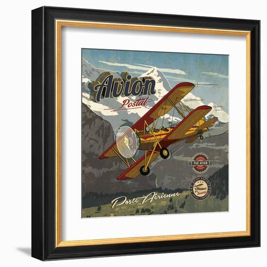 Avion postal-Bruno Pozzo-Framed Art Print