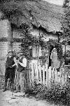 Two Men Chatting Outside a Cottage, Near Lucton, Herefordshire, C1922-AW Cutler-Giclee Print