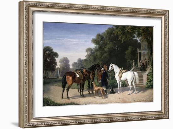 Awaiting the Departure, 1861-Henry Thomas Alken-Framed Giclee Print