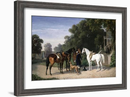 Awaiting the Departure, 1861-Henry Thomas Alken-Framed Giclee Print