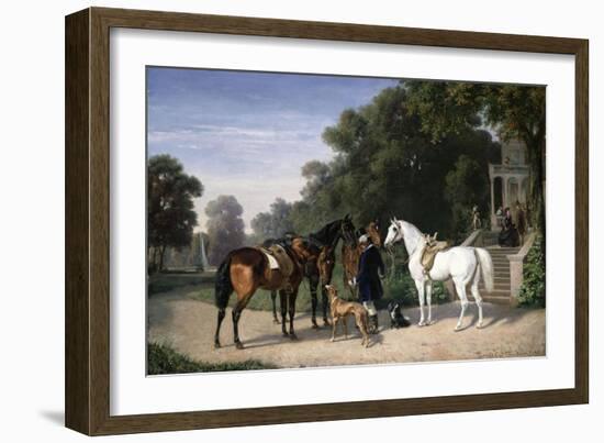 Awaiting the Departure, 1861-Henry Thomas Alken-Framed Giclee Print