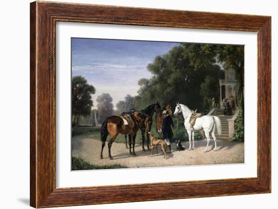 Awaiting the Departure, 1861-Henry Thomas Alken-Framed Giclee Print