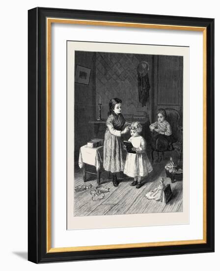 Awarding Prizes the Successful Competitor, in the Exhibition at the French Gallery 1869-Andre Henri Dargelas-Framed Giclee Print