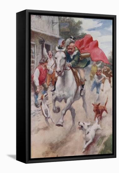 "Away Went Gilpin's Horse, and Away Went Gilpin on His Back, Through the Streets of London Town"-Arthur C. Michael-Framed Premier Image Canvas