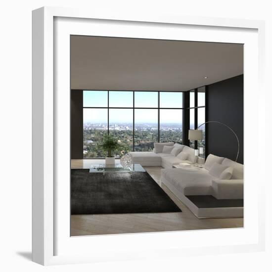 Awesome Modern Loft Living Room, Architecture Interior-PlusONE-Framed Photographic Print