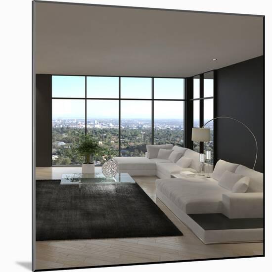 Awesome Modern Loft Living Room, Architecture Interior-PlusONE-Mounted Photographic Print