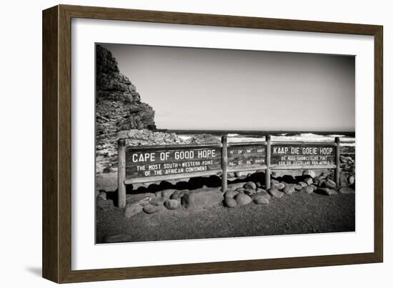 Awesome South Africa Collection B&W - Cape of Good Hope Sign-Philippe Hugonnard-Framed Photographic Print