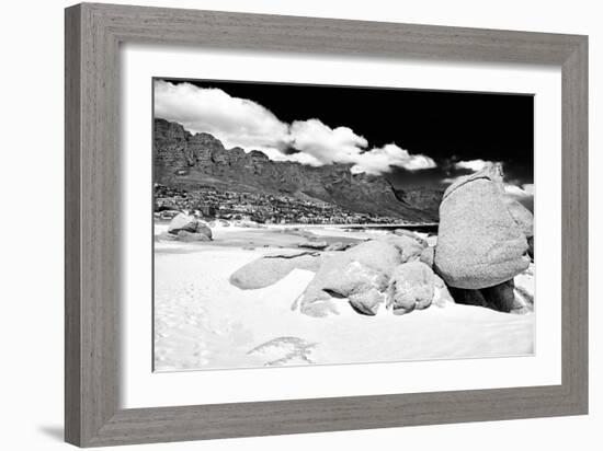 Awesome South Africa Collection B&W - The Twelve Apostles - Camps Bay-Philippe Hugonnard-Framed Photographic Print