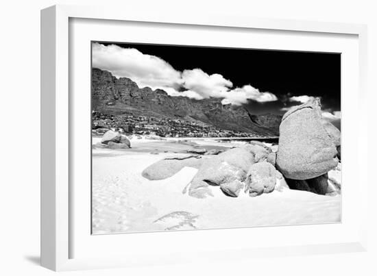 Awesome South Africa Collection B&W - The Twelve Apostles - Camps Bay-Philippe Hugonnard-Framed Photographic Print