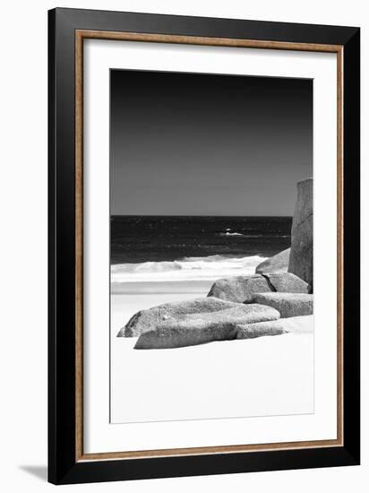 Awesome South Africa Collection B&W - Tranquil White Sand Beach II-Philippe Hugonnard-Framed Photographic Print