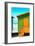 Awesome South Africa Collection - Close-Up Colorful Beach Huts - Lime & Orange-Philippe Hugonnard-Framed Photographic Print