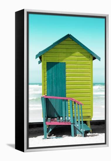 Awesome South Africa Collection - Colorful Beach Hut Cape Town - Lime & Greensea-Philippe Hugonnard-Framed Premier Image Canvas
