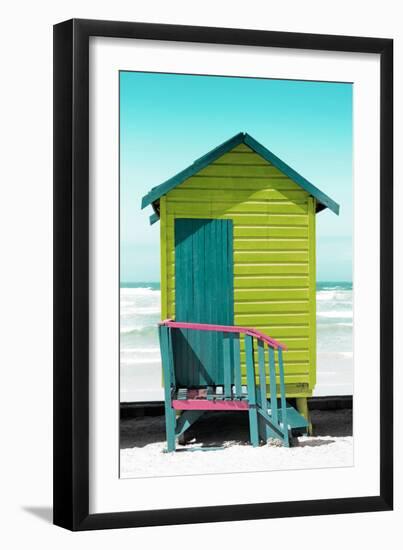 Awesome South Africa Collection - Colorful Beach Hut Cape Town - Lime & Greensea-Philippe Hugonnard-Framed Photographic Print