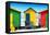 Awesome South Africa Collection - Colorful Beach Huts - Green & Yellow & Red-Philippe Hugonnard-Framed Premier Image Canvas