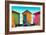 Awesome South Africa Collection - Colorful Beach Huts - Lime & Orange & Deep Pink-Philippe Hugonnard-Framed Photographic Print