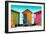 Awesome South Africa Collection - Colorful Beach Huts - Lime & Orange & Deep Pink-Philippe Hugonnard-Framed Photographic Print