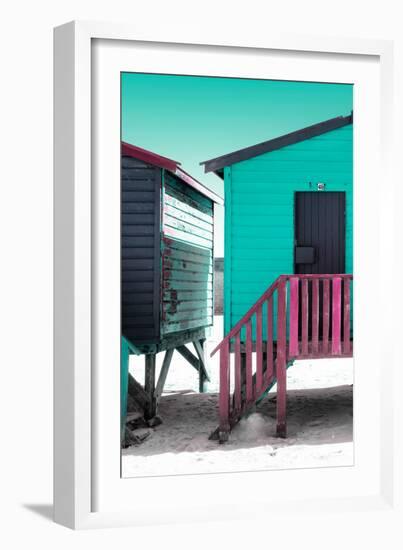 Awesome South Africa Collection - Colorful Houses "Forty Six" Aquamarine & Eggplant-Philippe Hugonnard-Framed Photographic Print