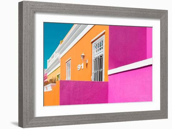 Awesome South Africa Collection - Colorful Houses "Ninety-One" Orange & Pink-Philippe Hugonnard-Framed Photographic Print