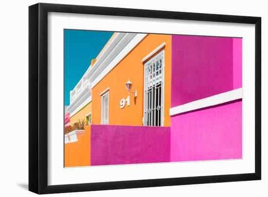 Awesome South Africa Collection - Colorful Houses "Ninety-One" Orange & Pink-Philippe Hugonnard-Framed Photographic Print