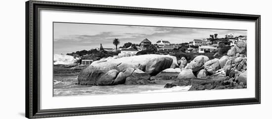 Awesome South Africa Collection Panoramic - Boulders Beach View II B&W-Philippe Hugonnard-Framed Photographic Print