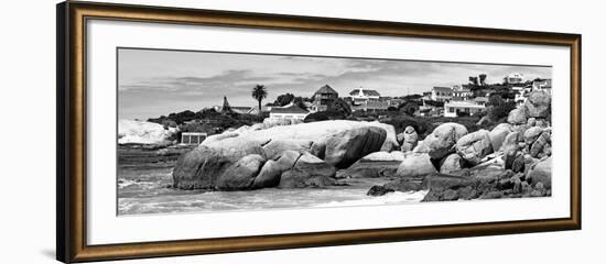 Awesome South Africa Collection Panoramic - Boulders Beach View II B&W-Philippe Hugonnard-Framed Photographic Print