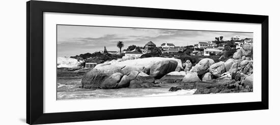 Awesome South Africa Collection Panoramic - Boulders Beach View II B&W-Philippe Hugonnard-Framed Photographic Print