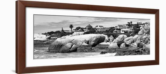 Awesome South Africa Collection Panoramic - Boulders Beach View II B&W-Philippe Hugonnard-Framed Photographic Print