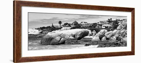 Awesome South Africa Collection Panoramic - Boulders Beach View II B&W-Philippe Hugonnard-Framed Photographic Print