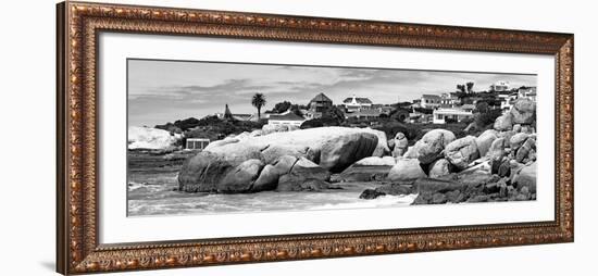 Awesome South Africa Collection Panoramic - Boulders Beach View II B&W-Philippe Hugonnard-Framed Photographic Print