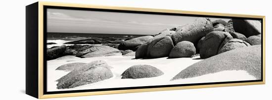 Awesome South Africa Collection Panoramic - Boulders on Beach B&W-Philippe Hugonnard-Framed Premier Image Canvas