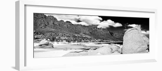 Awesome South Africa Collection Panoramic - Camps Bay B&W-Philippe Hugonnard-Framed Photographic Print