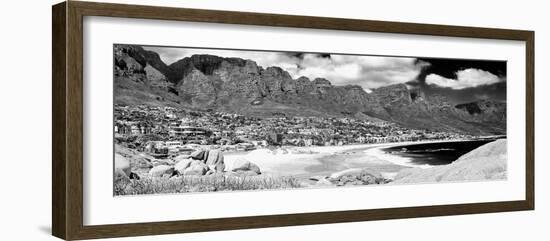 Awesome South Africa Collection Panoramic - Camps Bay Cape Town B&W-Philippe Hugonnard-Framed Photographic Print