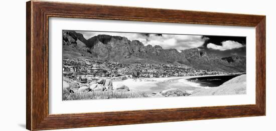 Awesome South Africa Collection Panoramic - Camps Bay Cape Town B&W-Philippe Hugonnard-Framed Photographic Print