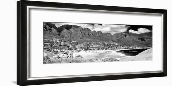 Awesome South Africa Collection Panoramic - Camps Bay Cape Town B&W-Philippe Hugonnard-Framed Photographic Print