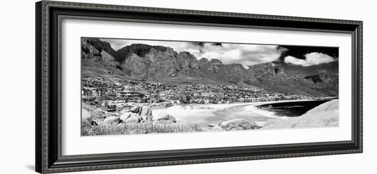 Awesome South Africa Collection Panoramic - Camps Bay Cape Town B&W-Philippe Hugonnard-Framed Photographic Print