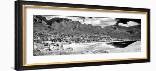 Awesome South Africa Collection Panoramic - Camps Bay Cape Town B&W-Philippe Hugonnard-Framed Photographic Print