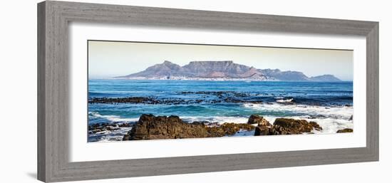 Awesome South Africa Collection Panoramic - Cape Town seen from Robben Island-Philippe Hugonnard-Framed Photographic Print