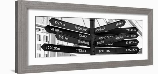 Awesome South Africa Collection Panoramic - Sign Post Cape Town B&W-Philippe Hugonnard-Framed Photographic Print