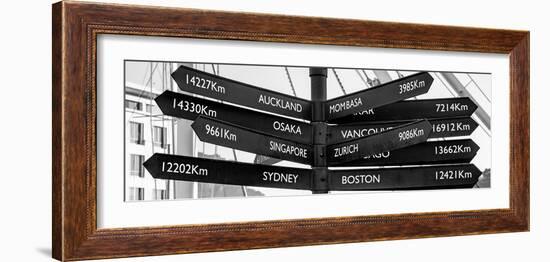 Awesome South Africa Collection Panoramic - Sign Post Cape Town B&W-Philippe Hugonnard-Framed Photographic Print