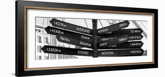 Awesome South Africa Collection Panoramic - Sign Post Cape Town B&W-Philippe Hugonnard-Framed Photographic Print