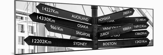 Awesome South Africa Collection Panoramic - Sign Post Cape Town B&W-Philippe Hugonnard-Mounted Photographic Print