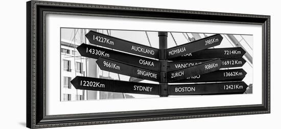 Awesome South Africa Collection Panoramic - Sign Post Cape Town B&W-Philippe Hugonnard-Framed Photographic Print