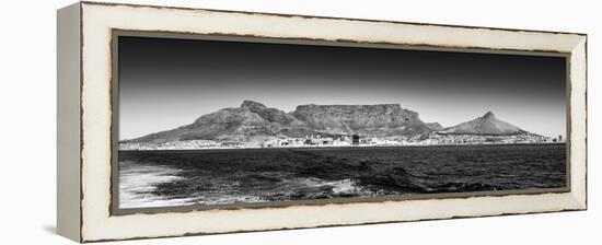 Awesome South Africa Collection Panoramic - Table Mountain - Cape Town B&W-Philippe Hugonnard-Framed Premier Image Canvas