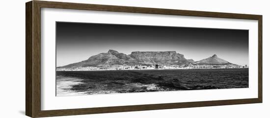 Awesome South Africa Collection Panoramic - Table Mountain - Cape Town B&W-Philippe Hugonnard-Framed Photographic Print