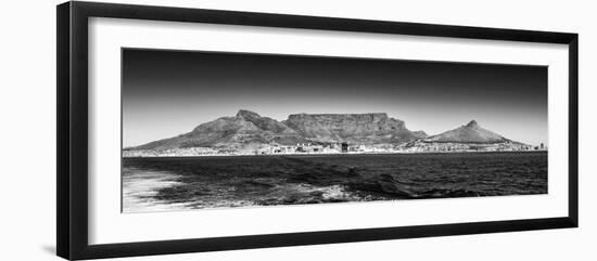 Awesome South Africa Collection Panoramic - Table Mountain - Cape Town B&W-Philippe Hugonnard-Framed Photographic Print