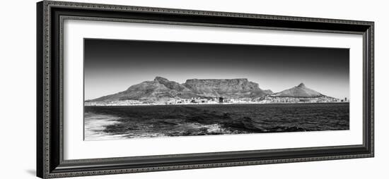 Awesome South Africa Collection Panoramic - Table Mountain - Cape Town B&W-Philippe Hugonnard-Framed Photographic Print