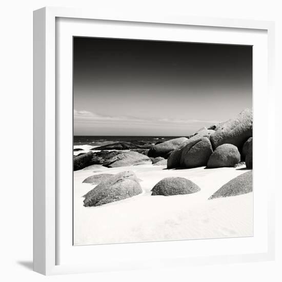 Awesome South Africa Collection Square - Boulders White Beach B&W-Philippe Hugonnard-Framed Photographic Print