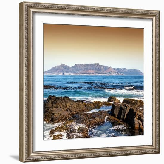 Awesome South Africa Collection Square - Cape Town seen from Robben Island-Philippe Hugonnard-Framed Photographic Print