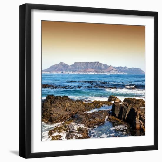 Awesome South Africa Collection Square - Cape Town seen from Robben Island-Philippe Hugonnard-Framed Photographic Print